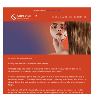 Message from Supercilium founder Manouk 🧡 💜