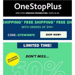 FREE SHIPPING. You read that right - OneStopPlus