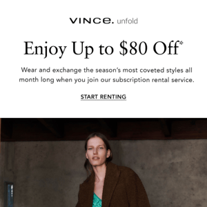 Up to $80 Off: Vince Unfold