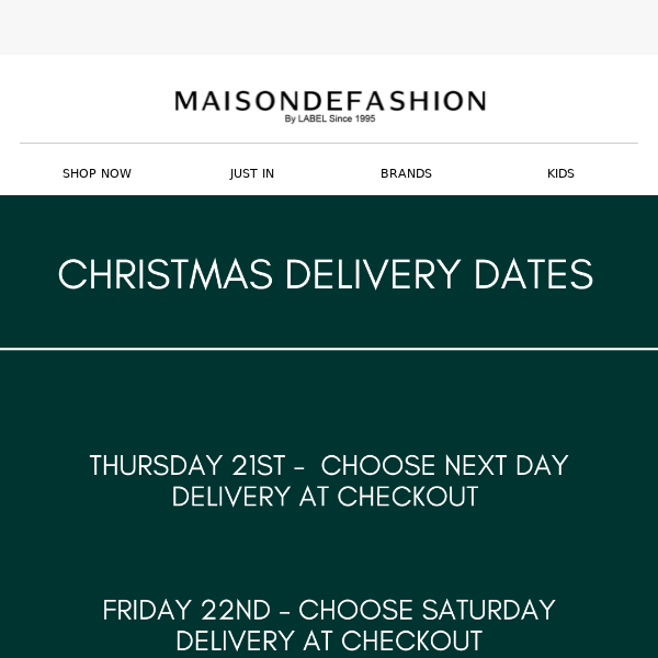 2 more days left for Guaranteed Christmas Delivery