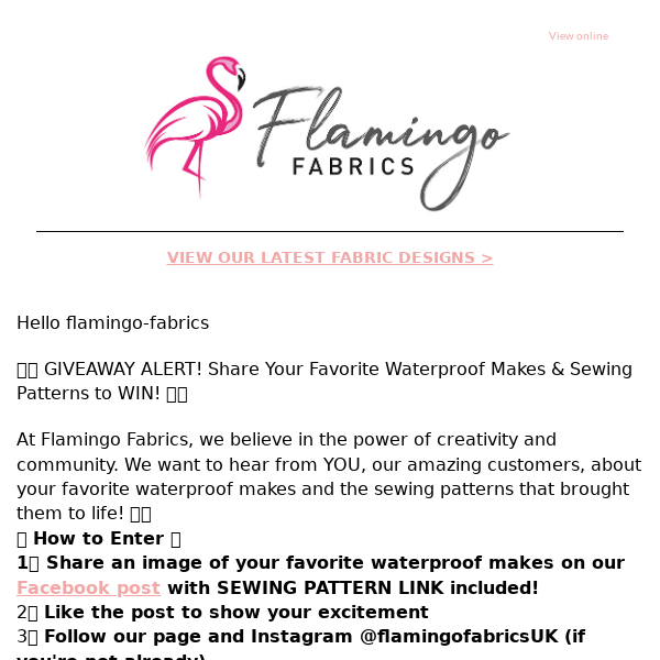 Flamingo Fabrics WIN 1 metre of Waterproof Fabric 😍💦