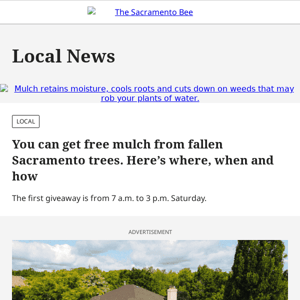 Get free mulch from fallen Sacramento trees