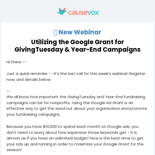 Last Chance: Utilizing the Google Grant for GivingTuesday & Year-End Campaigns