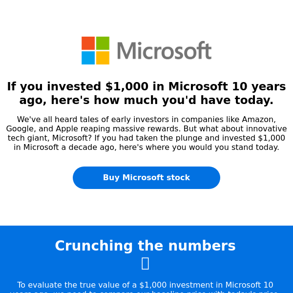 You'd have made an 866% return on investment if you invested in this stock 10 years ago