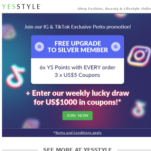 FINAL CALL! FREE upgrade to Silver + weekly lucky draw of US$1000 in coupons!