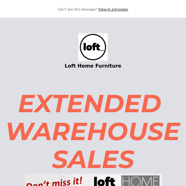 Warehouse Sales - Extended!
