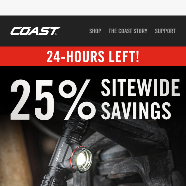 Sitewide savings for 24-hours