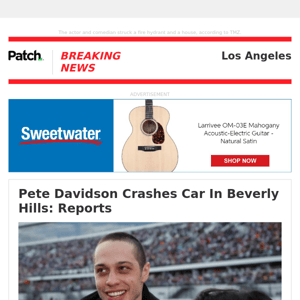 Pete Davidson Crashes Car In LA: Reports – Mon 10:49:35AM
