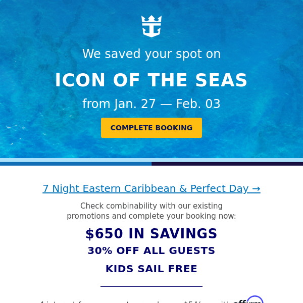 Still thinking about that 7 Night Eastern Caribbean & Perfect Day?