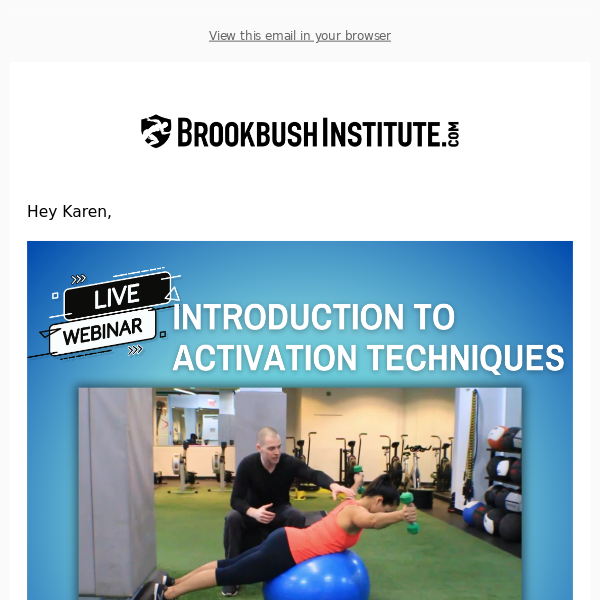 Introduction to Activation Techniques Webinar!