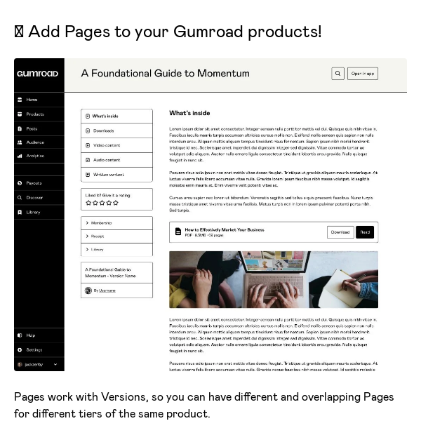 🆕 Add Pages to your Gumroad products!