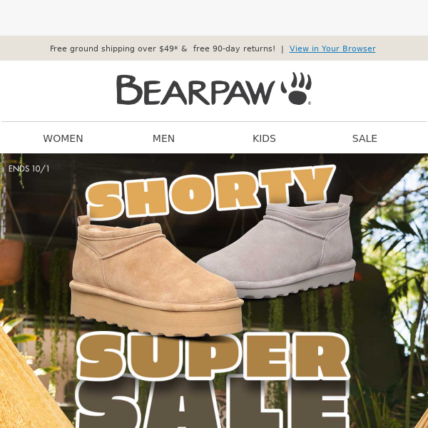 3 Words: SHORTY SUPER SALE 😱