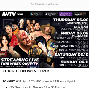 TONIGHT on IWTV - H2O 7 Year Anniversary!