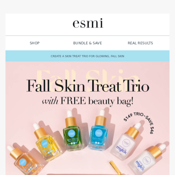 Treat your skin this Fall and receive a FREE beauty bag! 🌸