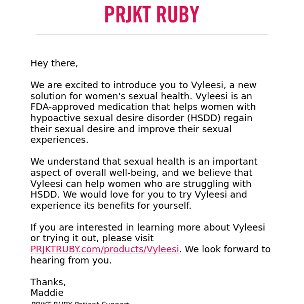 Introducing Vyleesi - A New Solution for Women's Sexual Health