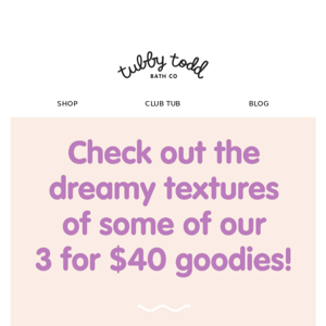 Shop your fave textures 3/$40