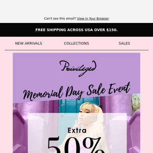 EXTRA 50% OFF SALE STARTS NOW!!!