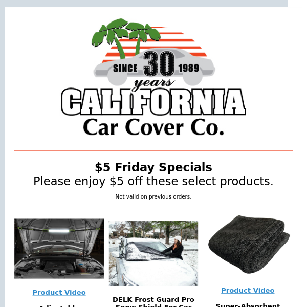 $5 Friday Specials August 25th