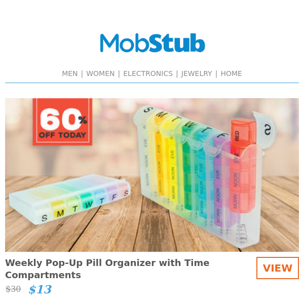 FREE SHIPPING with code PDSHIP: Weekly Pop-Up Pill Organizer with Time Compartments - ONLY $13!