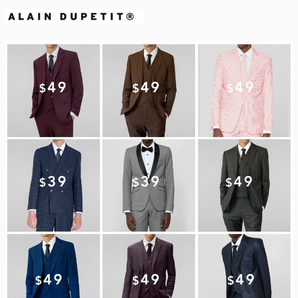 4th of July Sale - $39 to $49 on Select Suits