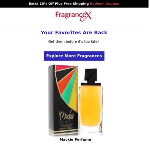 BACK IN STOCK: Mackie Perfume