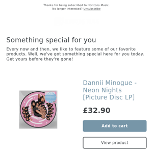 NEW! Dannii Minogue - Neon Nights [Picture Disc LP]