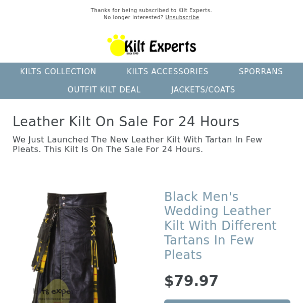 Leather Kilt For Sale