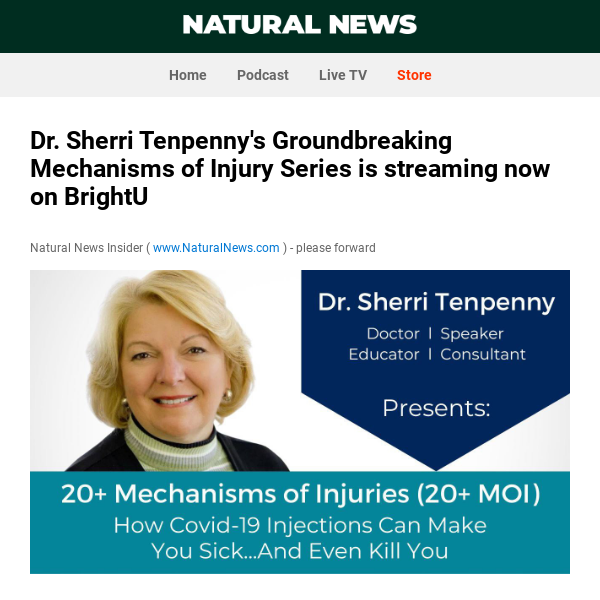 Dr. Sherri Tenpenny's Groundbreaking Mechanisms of Injury Series is streaming now on BrightU