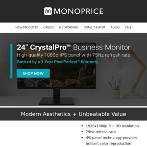 ON SALE: CrystalPro 24” Business Monitor Only $124.99 + Free Shipping