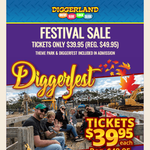 🔥Ticket SALE For Fall Fun At Diggerland