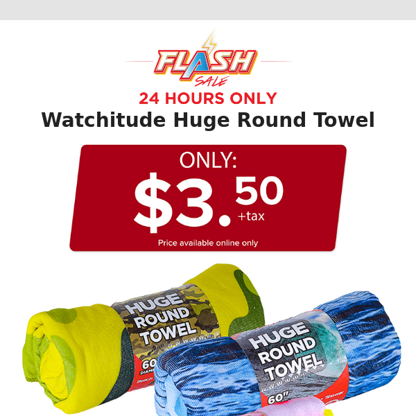 🔥  24 HOURS ONLY | ROUND TOWEL | FLASH SALE