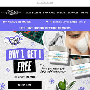 Kiehl's, You Have Buy 1 Get 1 FREE!