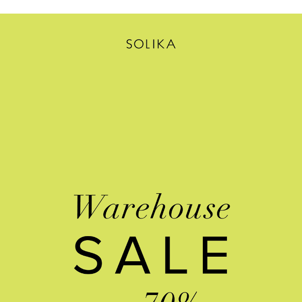Warehouse Sale: Now Live 💥