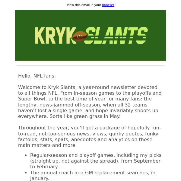 Thank you for signing up for Kryk Slants