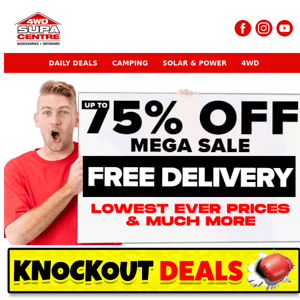 🔖 Up to 75% Off Mega Sale - FREE DELIVERY, Lowest Ever Prices & Much More