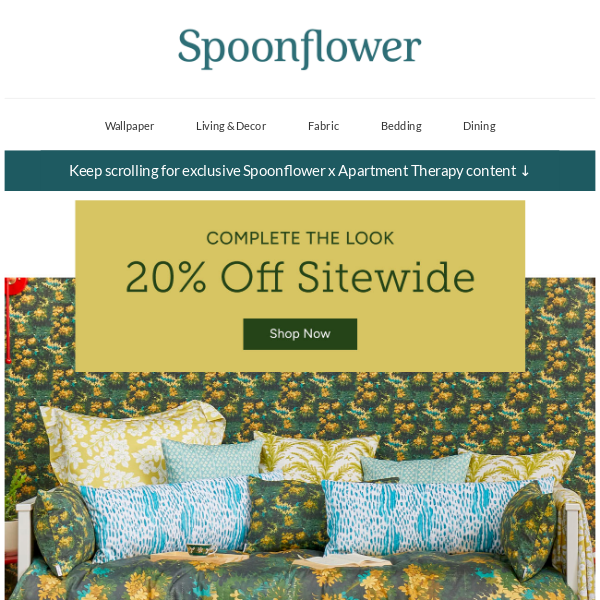 It's official! Spoonflower x Apartment Therapy 😍