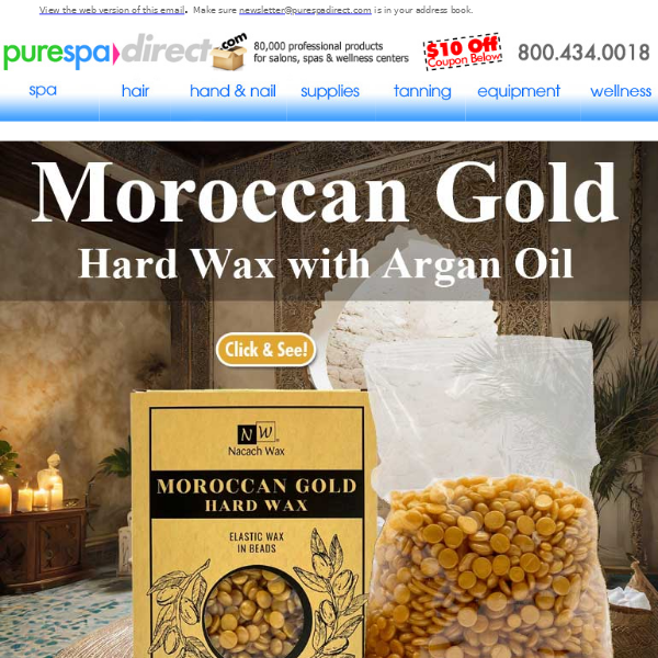 Wholesale Moroccan Gold Hard Wax with Argan Oil