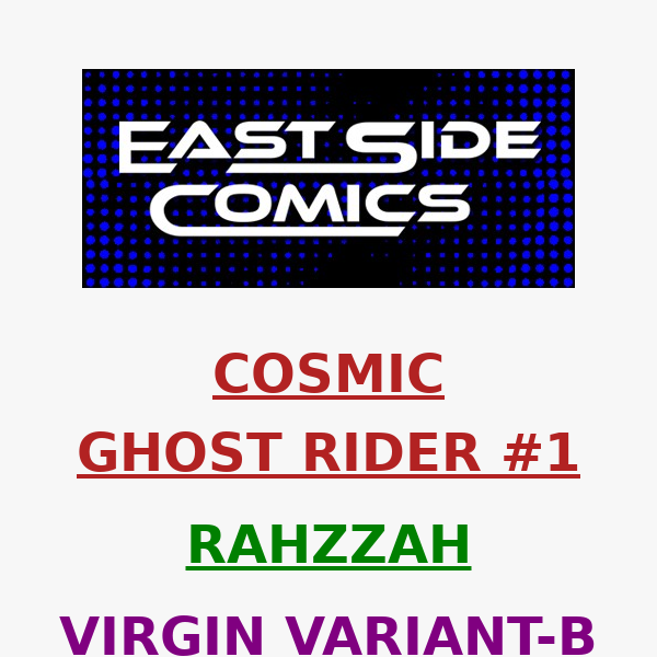 🔥 PRE-SALE LIVE in 30-Mins at 2PM (ET) 🔥 RAHZZAH COSMIC GHOST RIDER #1 🔥 VIRGIN VARIANT LIMITED 600 COPIES 🔥PRE-SALE SUNDAY (1/29) at 2PM(ET)/11AM(PT)