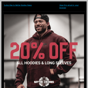 This Weekend: 20% Off ALL Hoodies & Long Sleeves