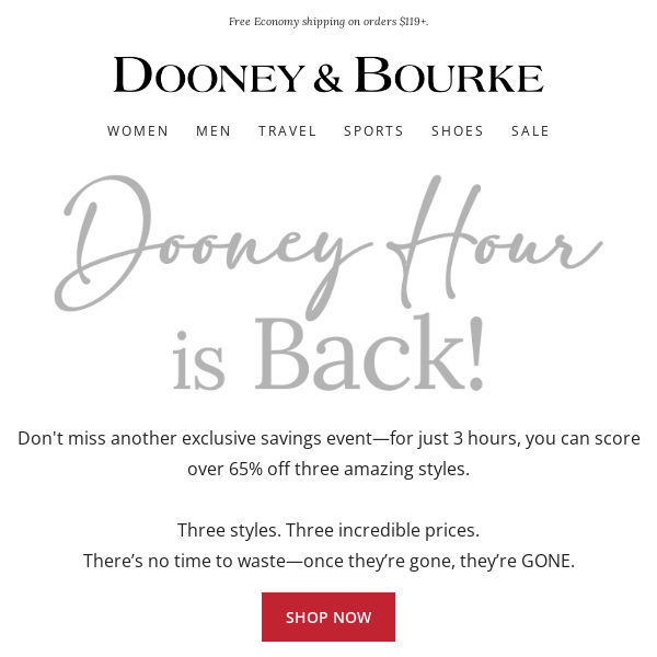 URGENT: Dooney Hour Starts NOW!