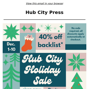 🌲It's Hub City Press's biggest sale of the year!