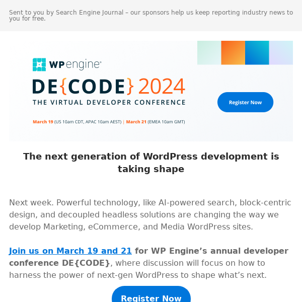 Don’t miss out - DE{CODE} the hottest topics in WordPress