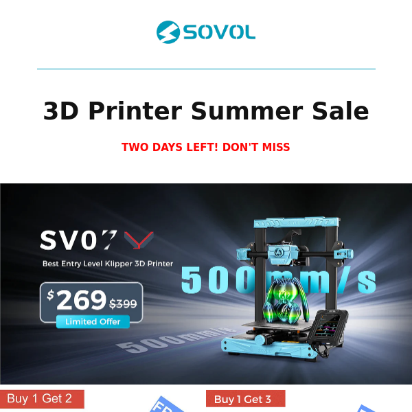 Buy One Get Two! Buy 3D Printer Get Free Filament Now