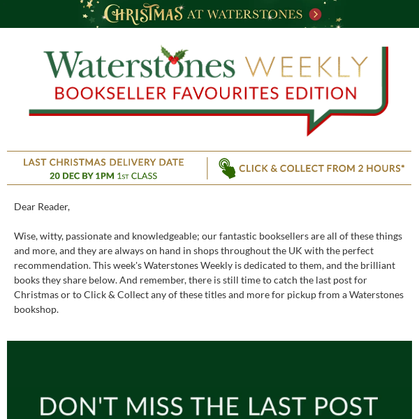 Your Waterstones Weekly: Bookseller Favourites Edition