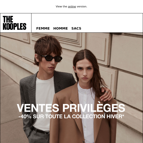 Ventes Privilèges : -40% sur la collection* - The Kooples