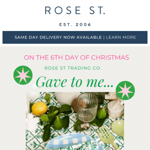 💚DAY 6 | BUY A ROSE ST. TABLECLOTH & RECEIVE TWO SETS OF NAPKINS FOR FREE💚