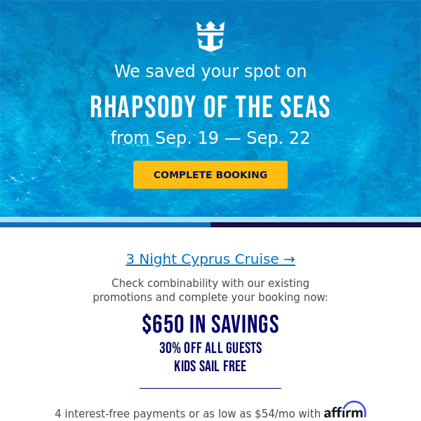 Still thinking about that 3 Night Cyprus Cruise?