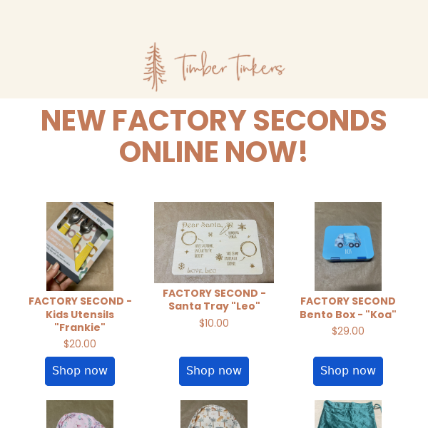 NEW Factory Seconds Online NOW!