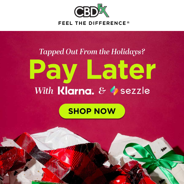 Skint from the holidays? Get your CBD now & pay later!