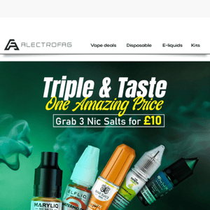 Alectrofag, 🚨  Blockbuster Deals Alert: 🎉 Premium Nic-Salts Discounts for our Valued Customers ♥💰 - Code DEAL10 For Additional 10% OFF 🤑 on Order Above £60🔥